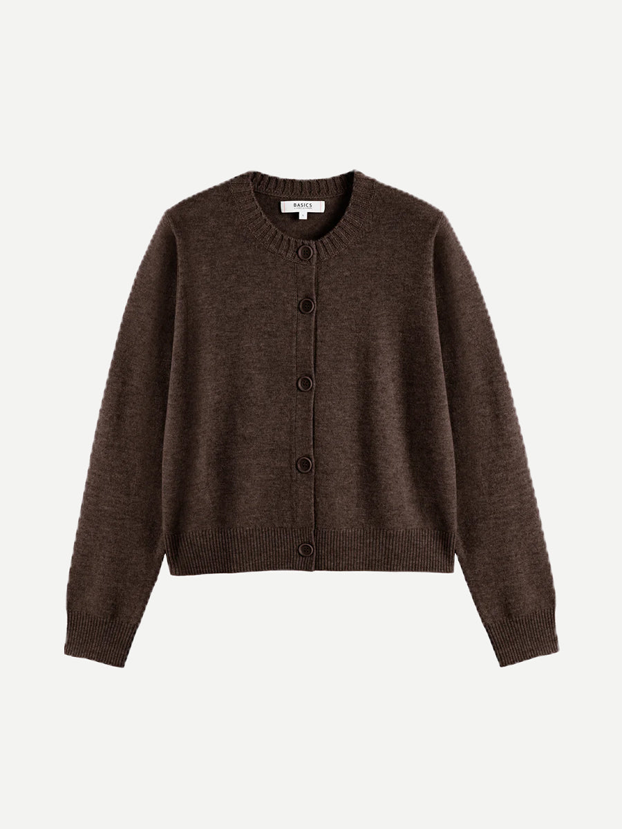 Chinti and Parker Pure Cashmere Cardigan in Chocolate