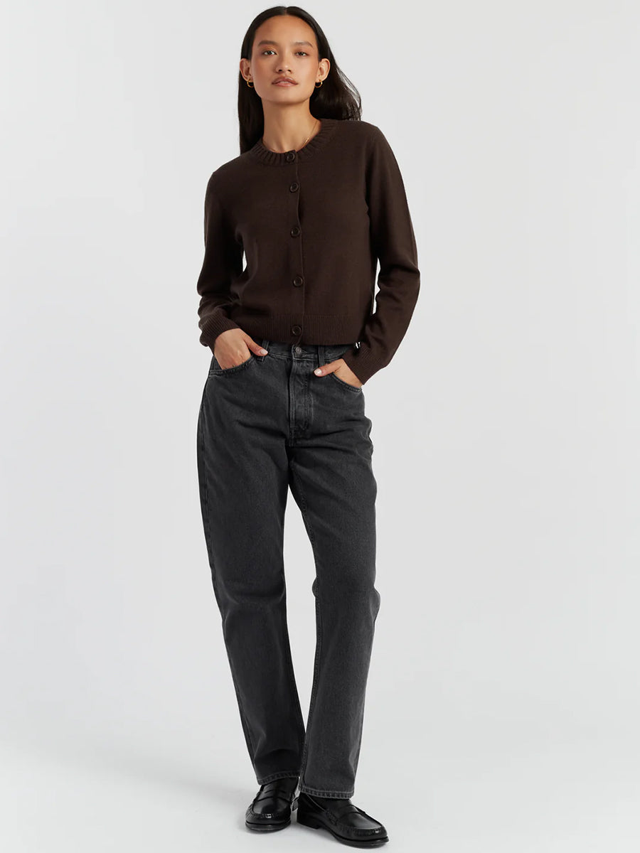 Chinti and Parker Pure Cashmere Cardigan in Chocolate