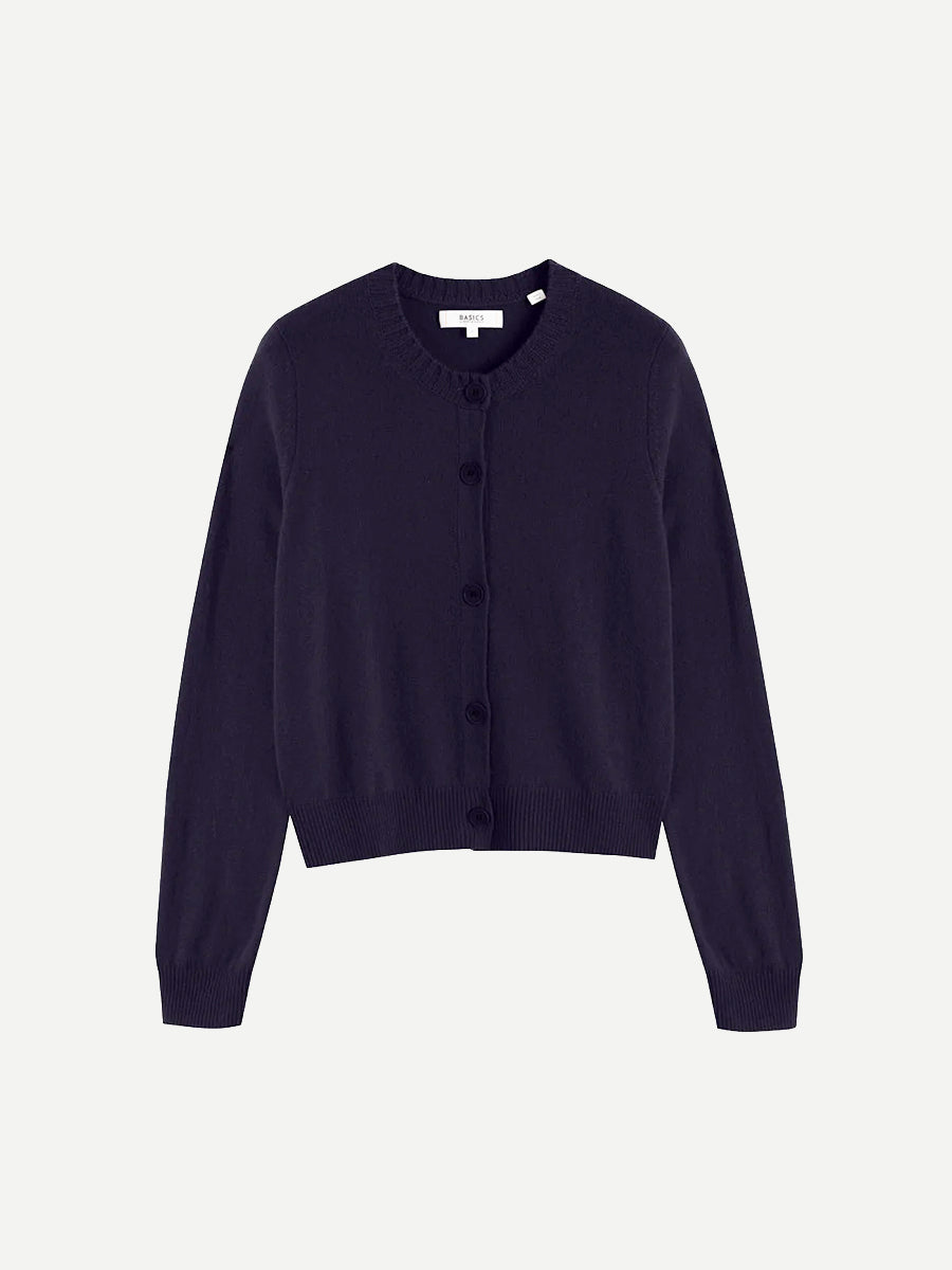 Chinti and Parker Pure Cashmere Cardigan in Navy