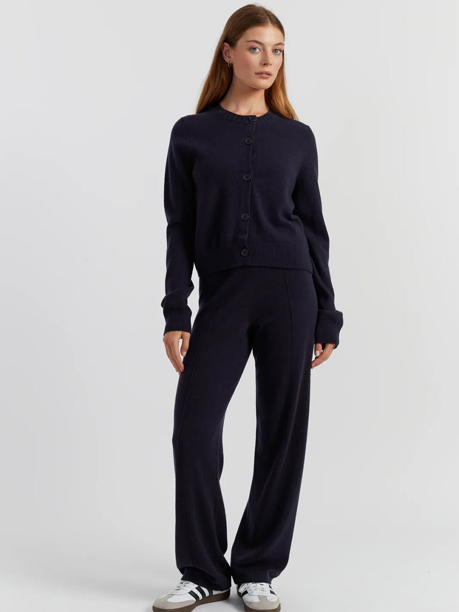 Chinti and Parker Pure Cashmere Cardigan in Navy