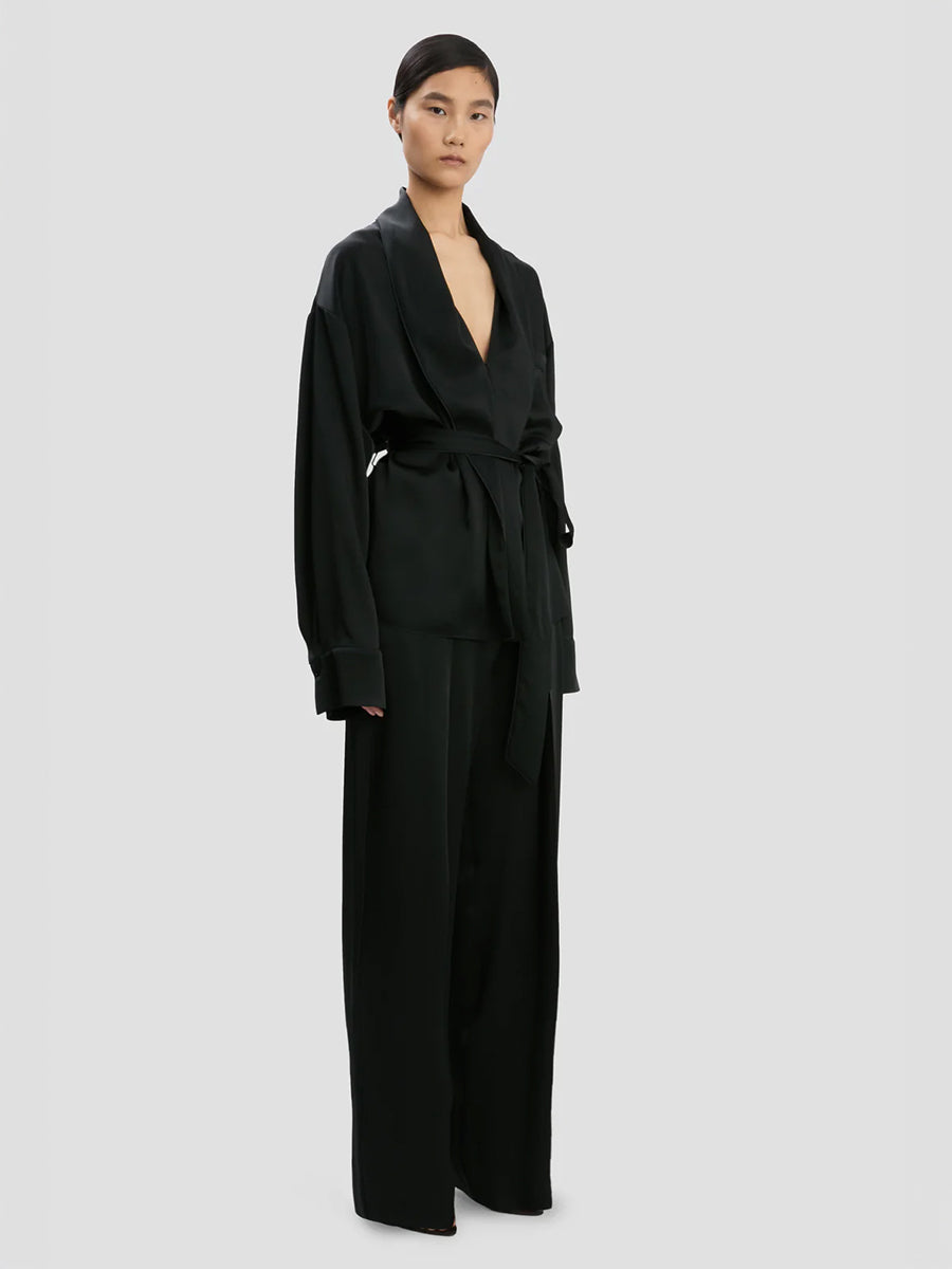 Pyjama Wrap Blouse in Black