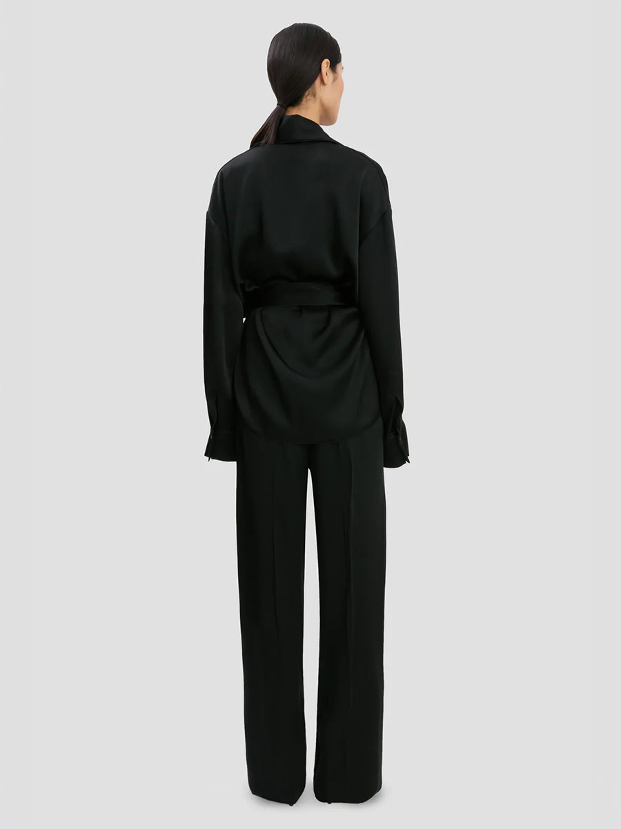 Pyjama Wrap Blouse in Black