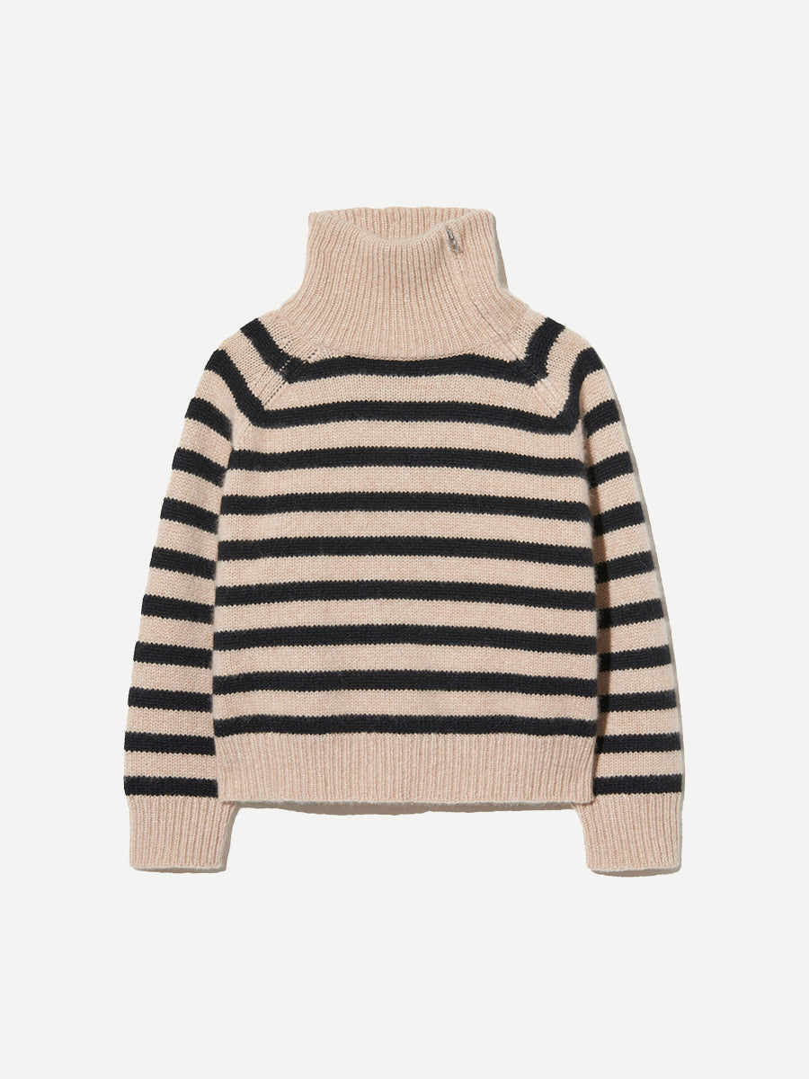 Nili Lotan Raelynn Stripe Sweater in Parchment/Black Stripe