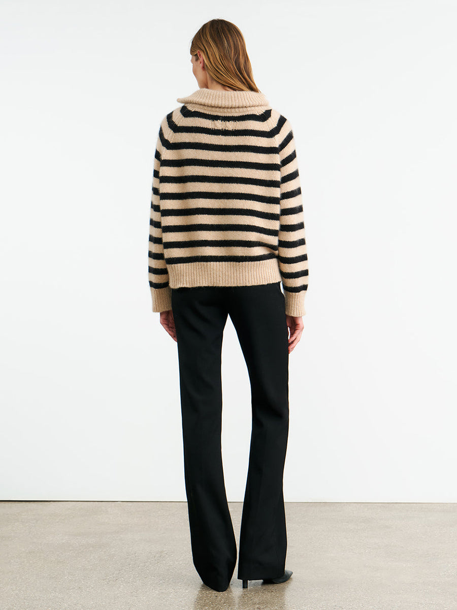 Nili Lotan Raelynn Stripe Sweater in Parchment/Black Stripe