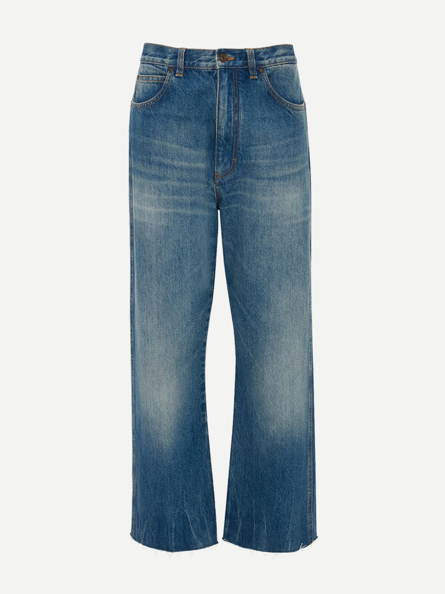 Victoria Beckham | Relaxed Curved Leg Jean in Vintage Indigo