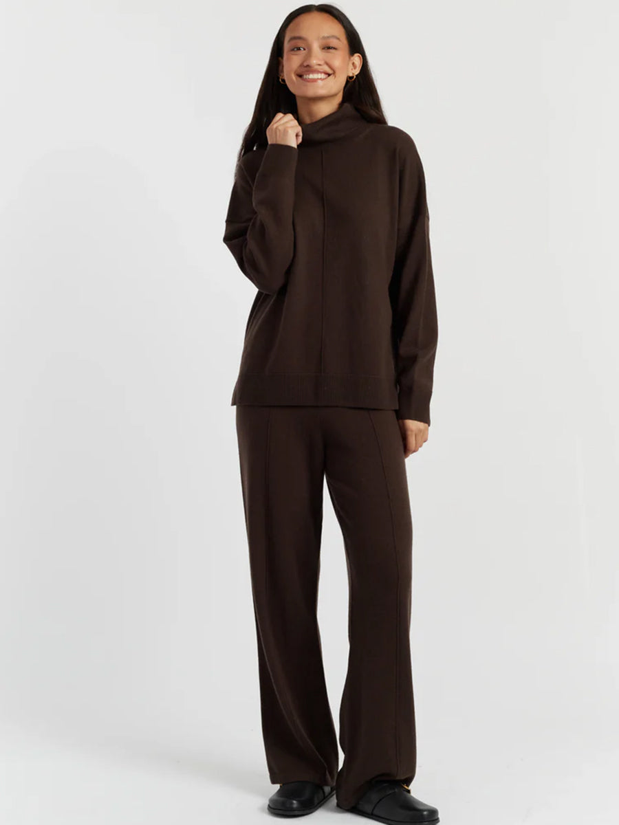 Chinti and Parker Relaxed Polo in Chocolate