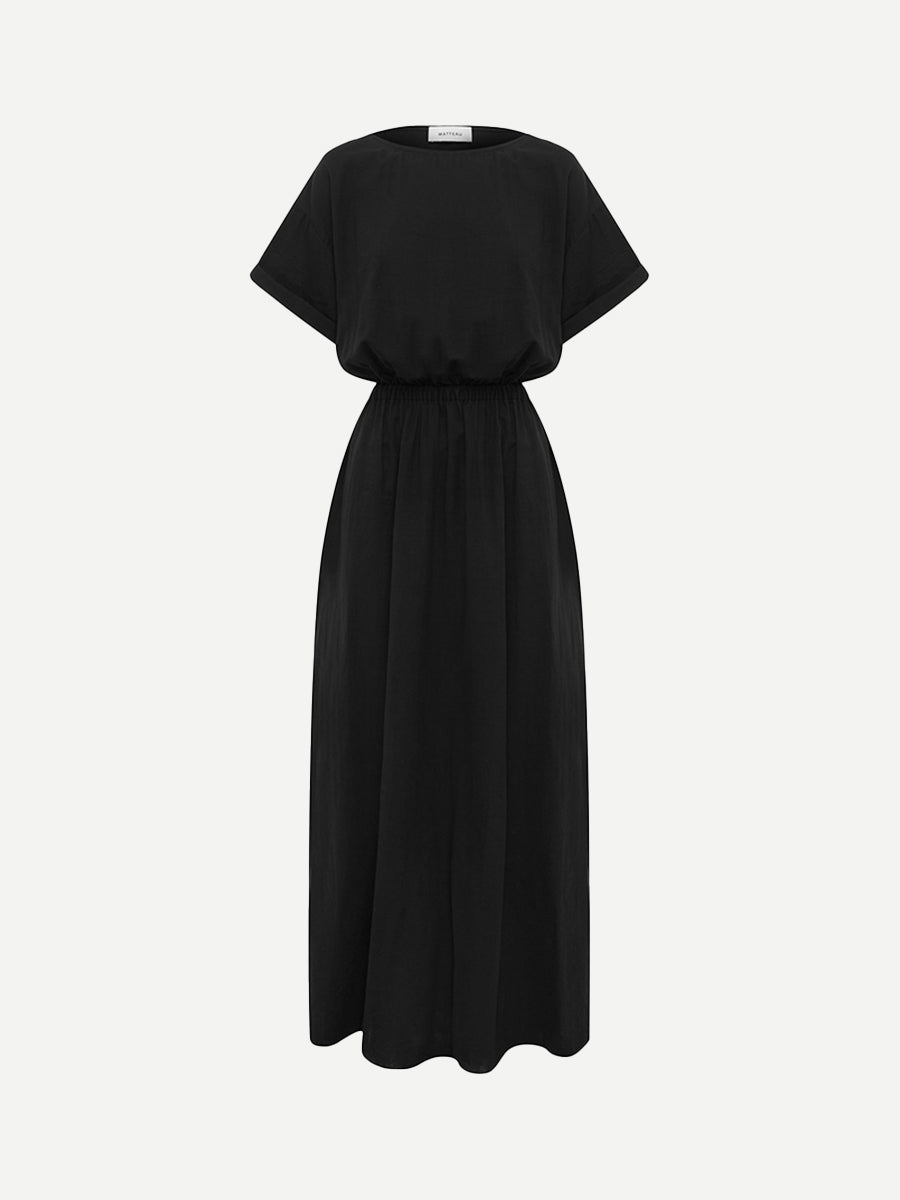 Matteau Relaxed Tee Midi Dress in Black