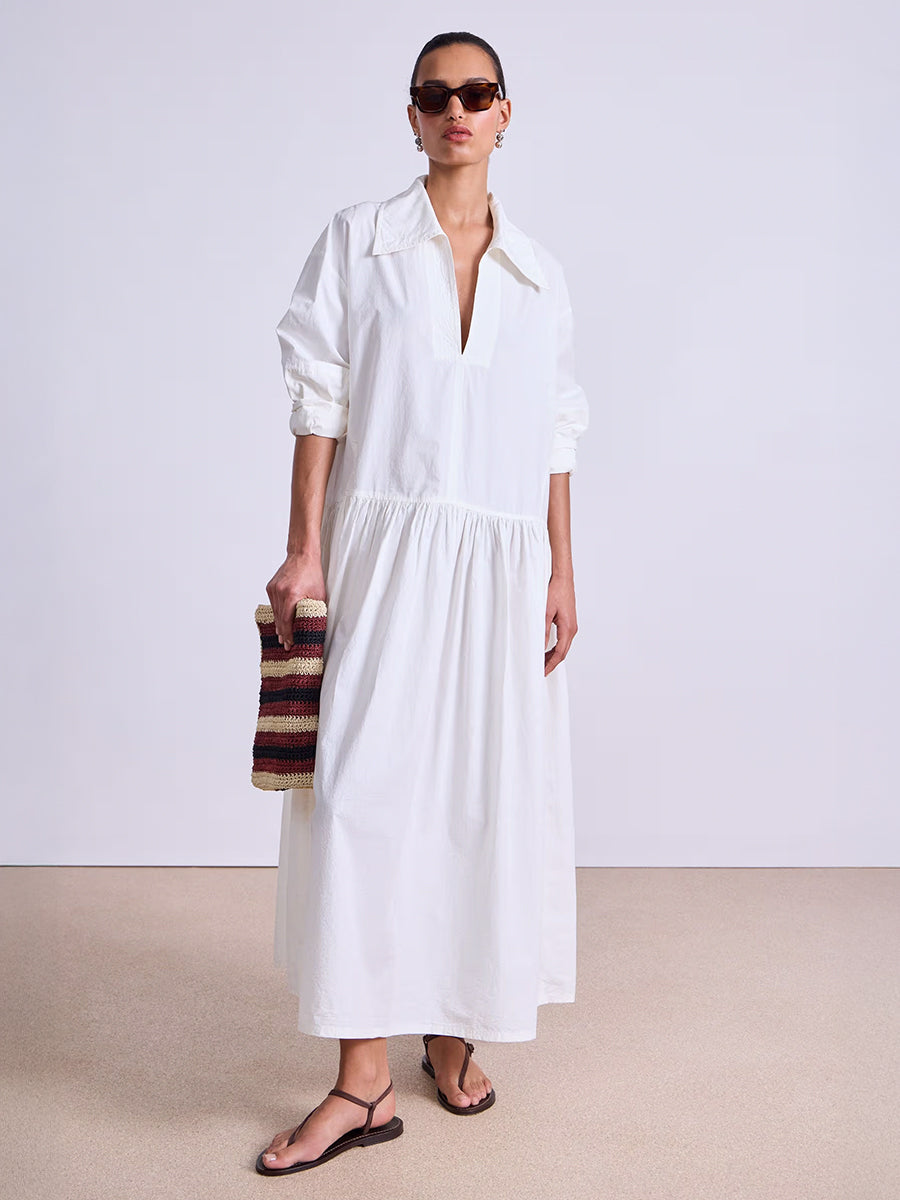 Apiece Apart Romana Maxi Dress in Cream