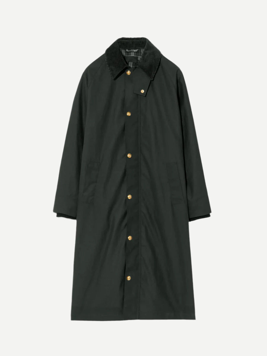 Nili Lotan | Romuald Waxed Coat in Dark Hunter Green