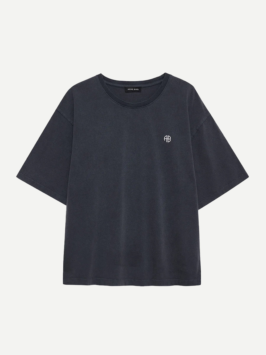 Anine Bing Rudy Tee Empowerment in Washed Black