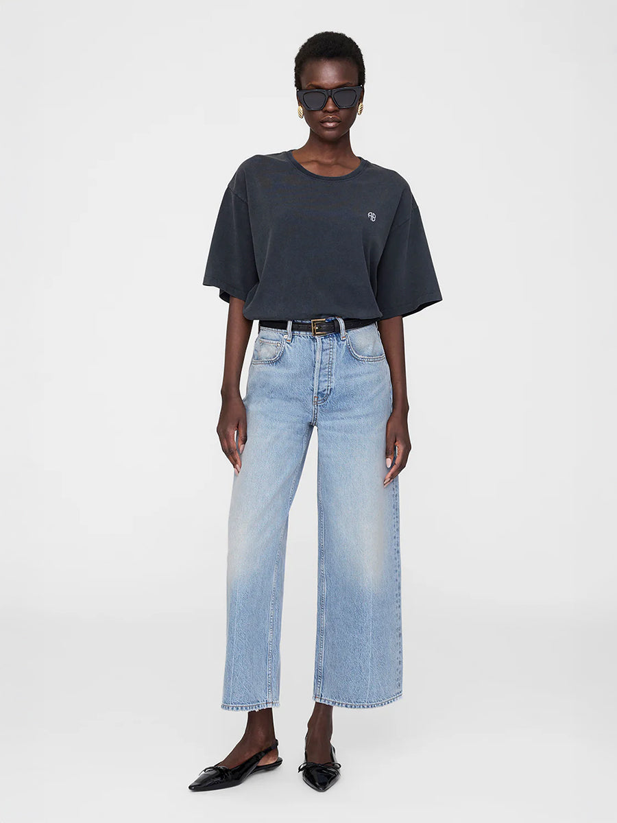 Anine Bing Rudy Tee Empowerment in Washed Black