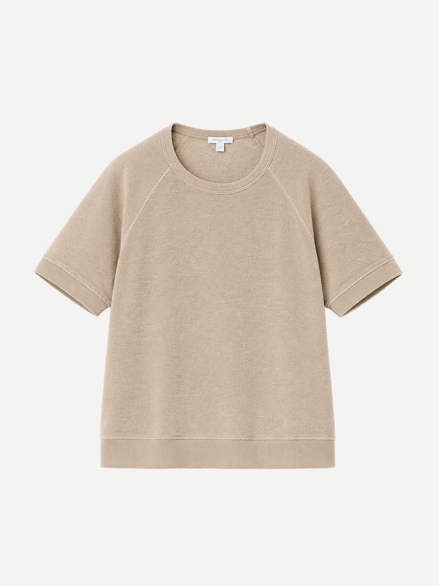 James Perse S/S Raglan Pullover in Light Khaki Pigment