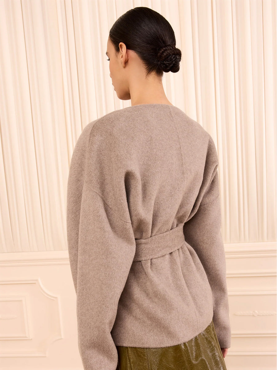 Sasha Wool Coat in Dove Melange