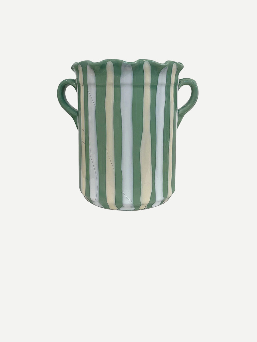 Alex and Trahanas Scalloped Ceramic Wine Cooler in Mint