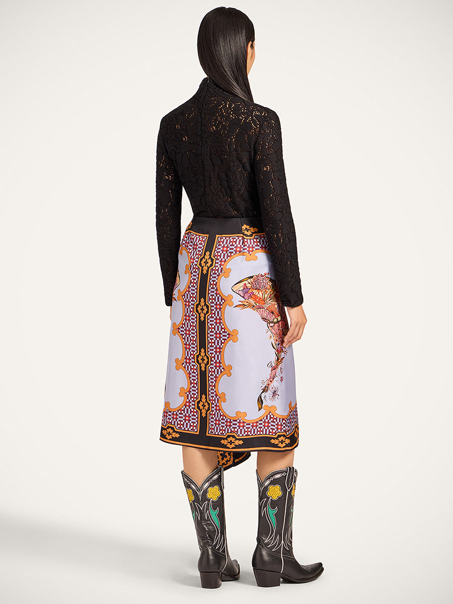 La DoubleJ Scarf Skirt in Mariposa Placee Celeste