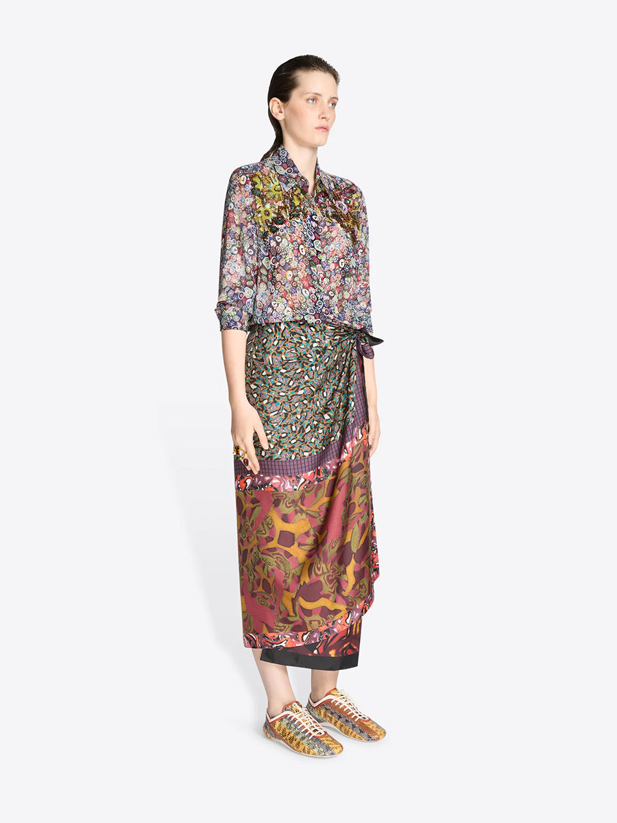 Dries Van Noten Long wrap scarf-skirt in Dessin B