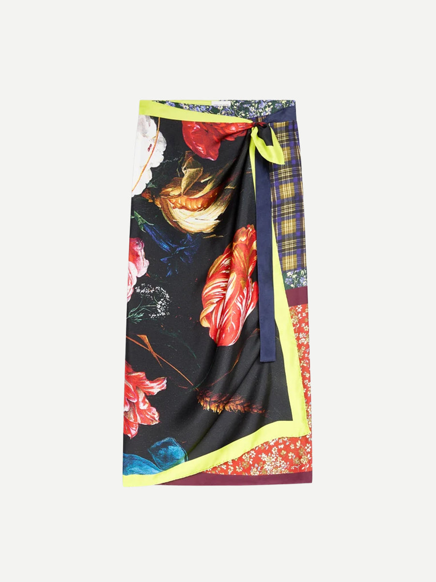 Scarfy Long Skirt in Dessin D