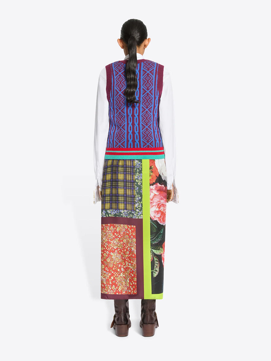 Scarfy Long Skirt in Dessin D
