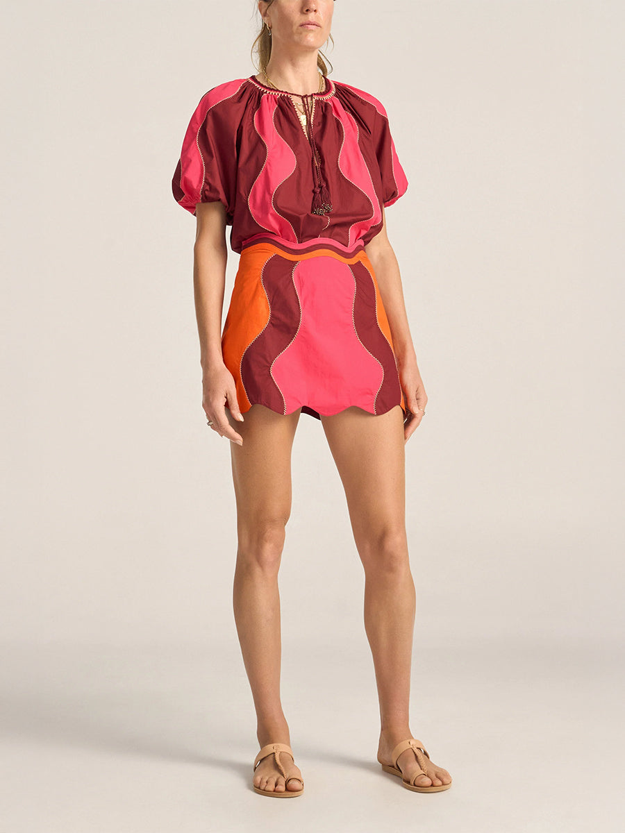 Ilio Nema Scilla Skirt in Pink and Red