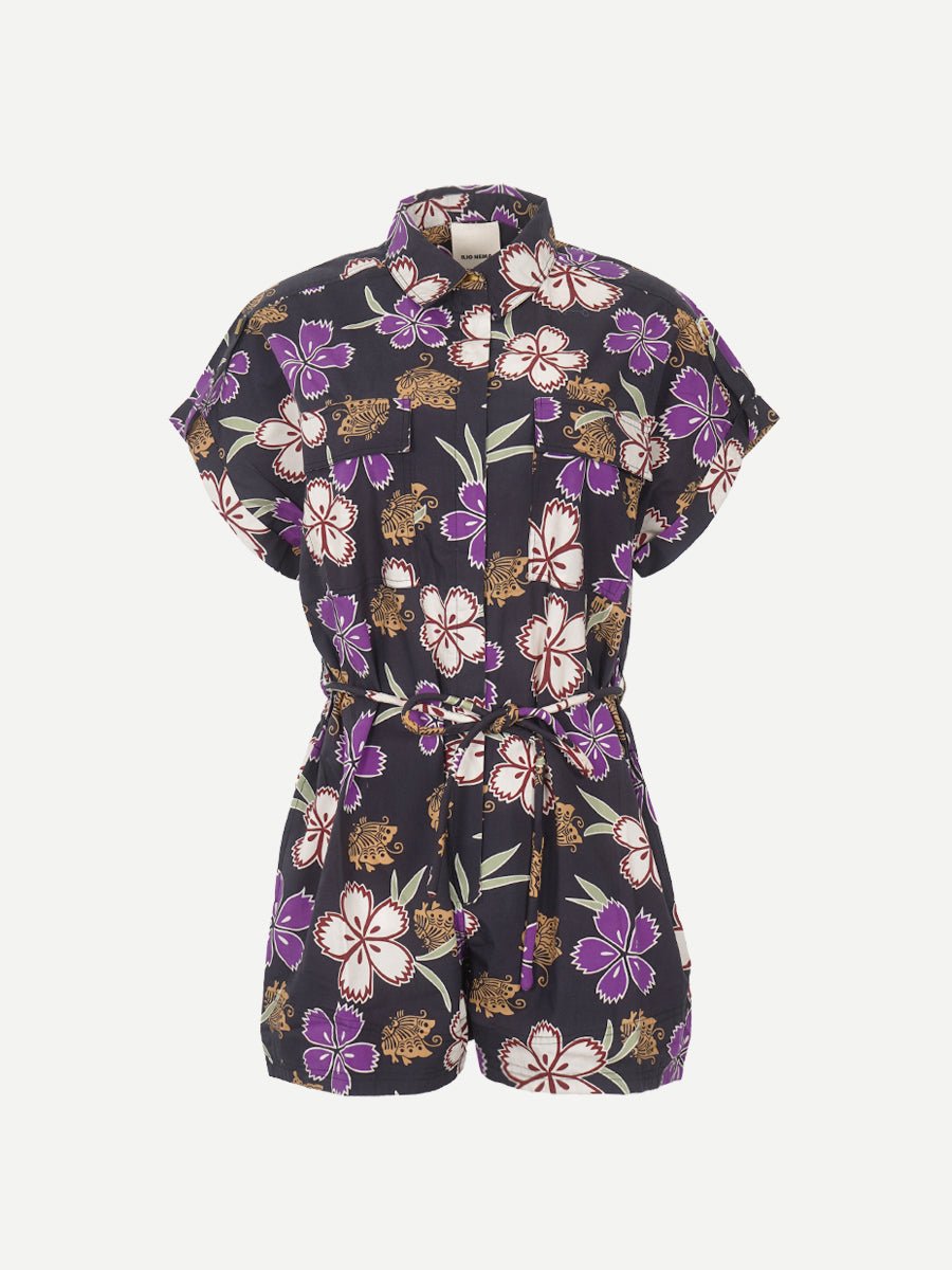 Ilio Nema Sestus Playsuit in Hibiscus Print
