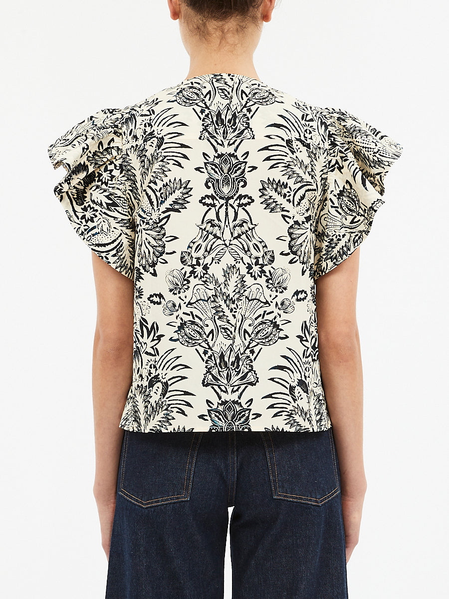 Severine Top in Ivory Floral