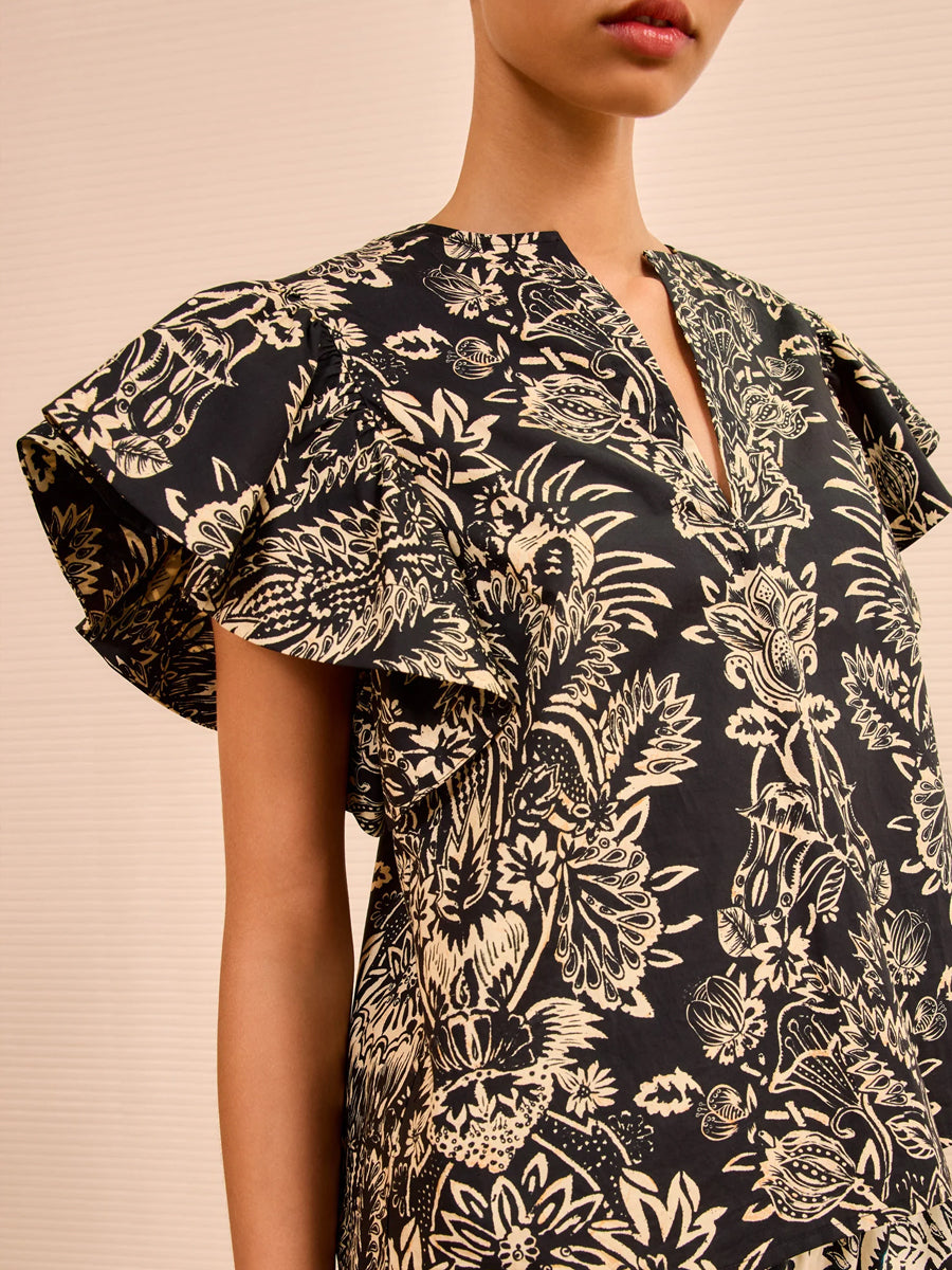 Severine Top in Noir Floral