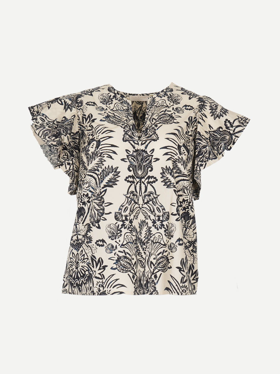 Ulla Johnson Severine Top in Ivory Floral