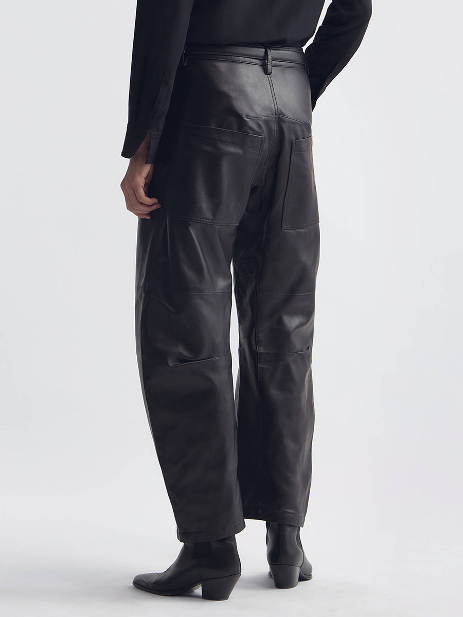 Shon Leather Pant in Midnight