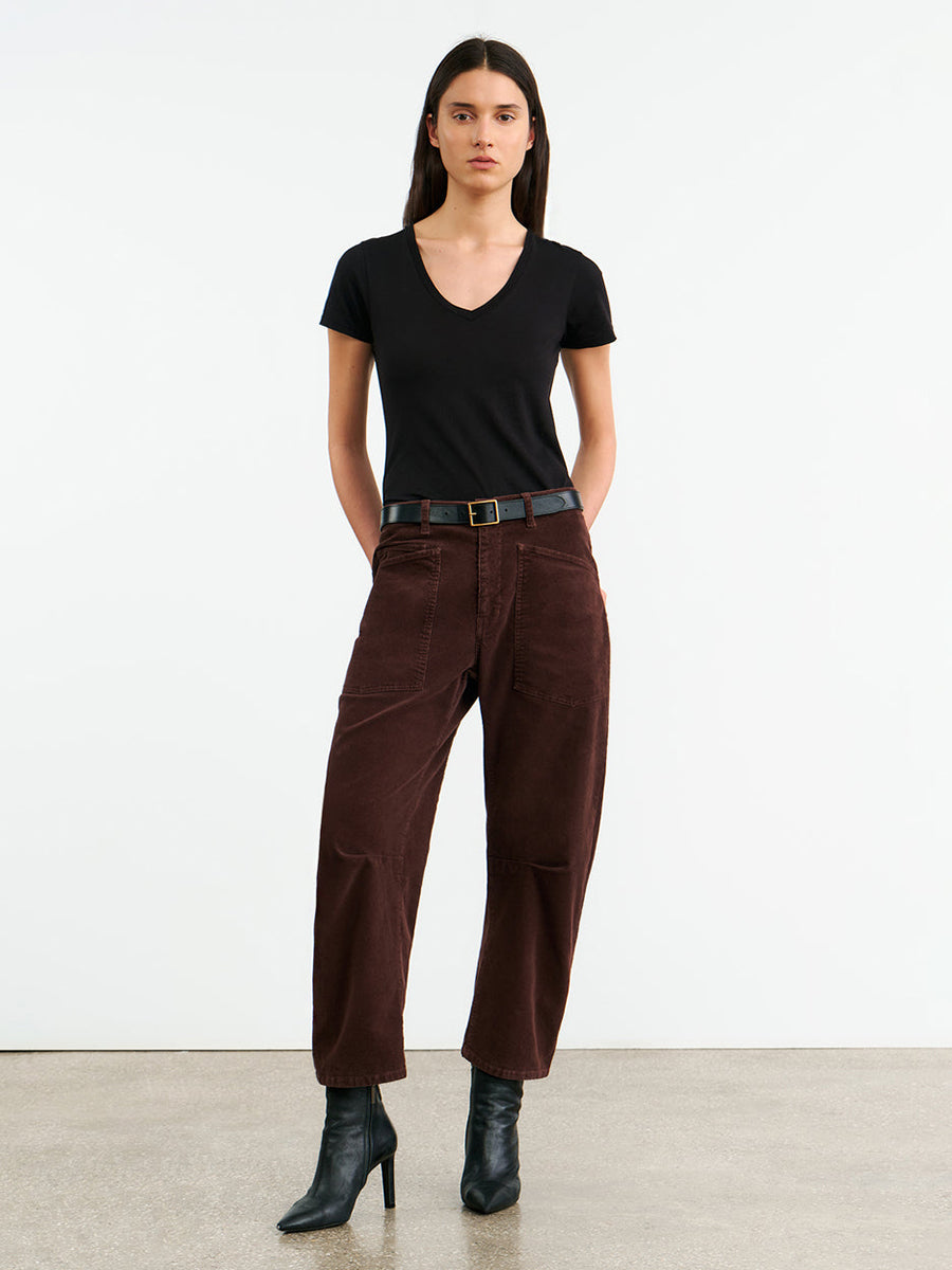 Nili Lotan Shon Corduroy Pant in Merlot