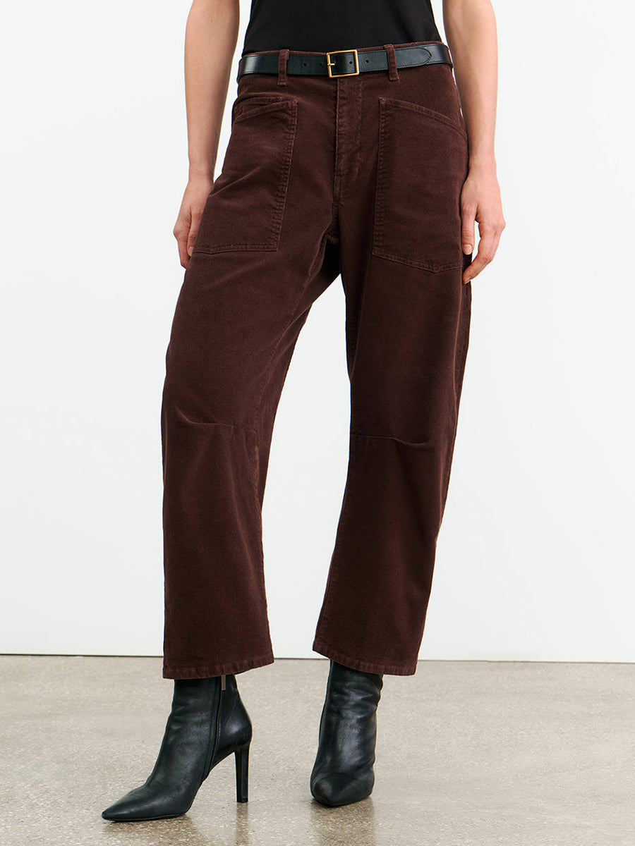 Nili Lotan Shon Corduroy Pant in Merlot