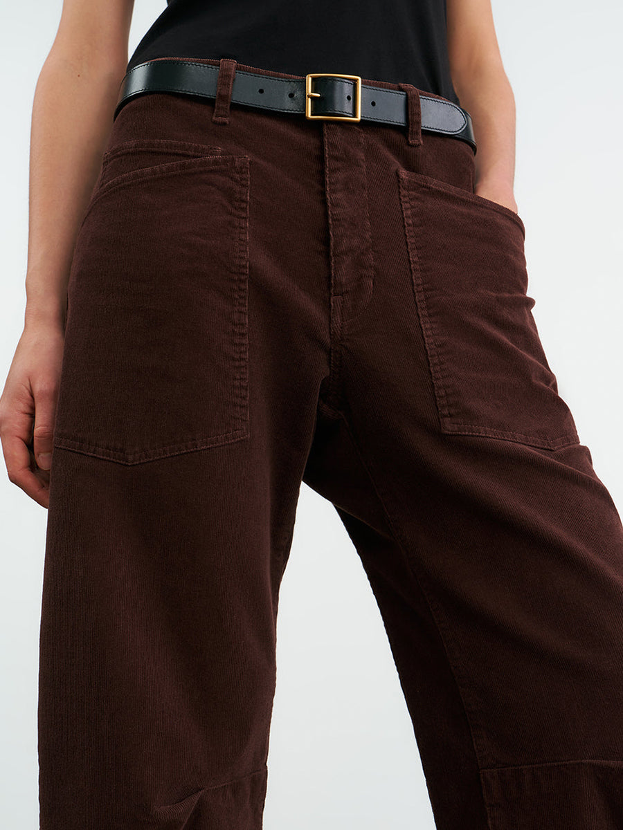 Nili Lotan Shon Corduroy Pant in Merlot