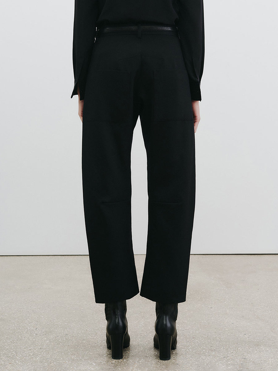 Nili Lotan Shon Wool Pant in Black