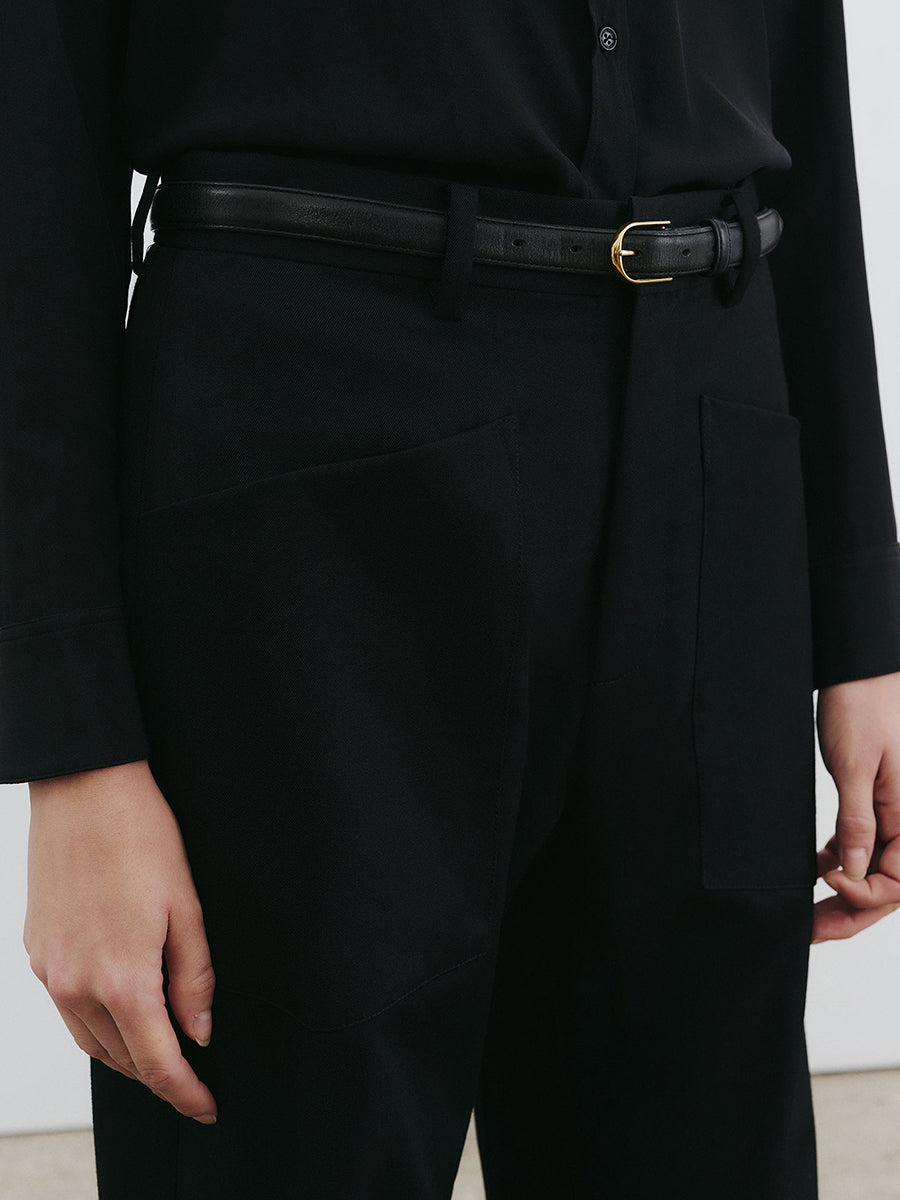 Shon Wool Pant in Black