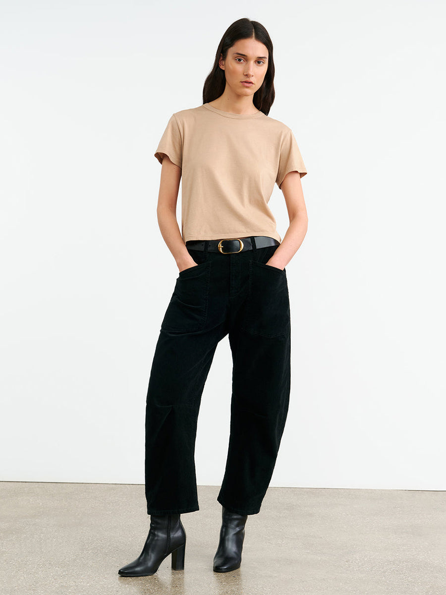 Nili Lotan Shon Corduroy Pant in Jet Black