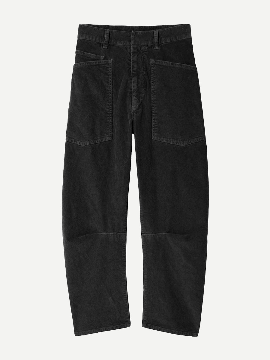 Nili Lotan Shon Corduroy Pant in Jet Black