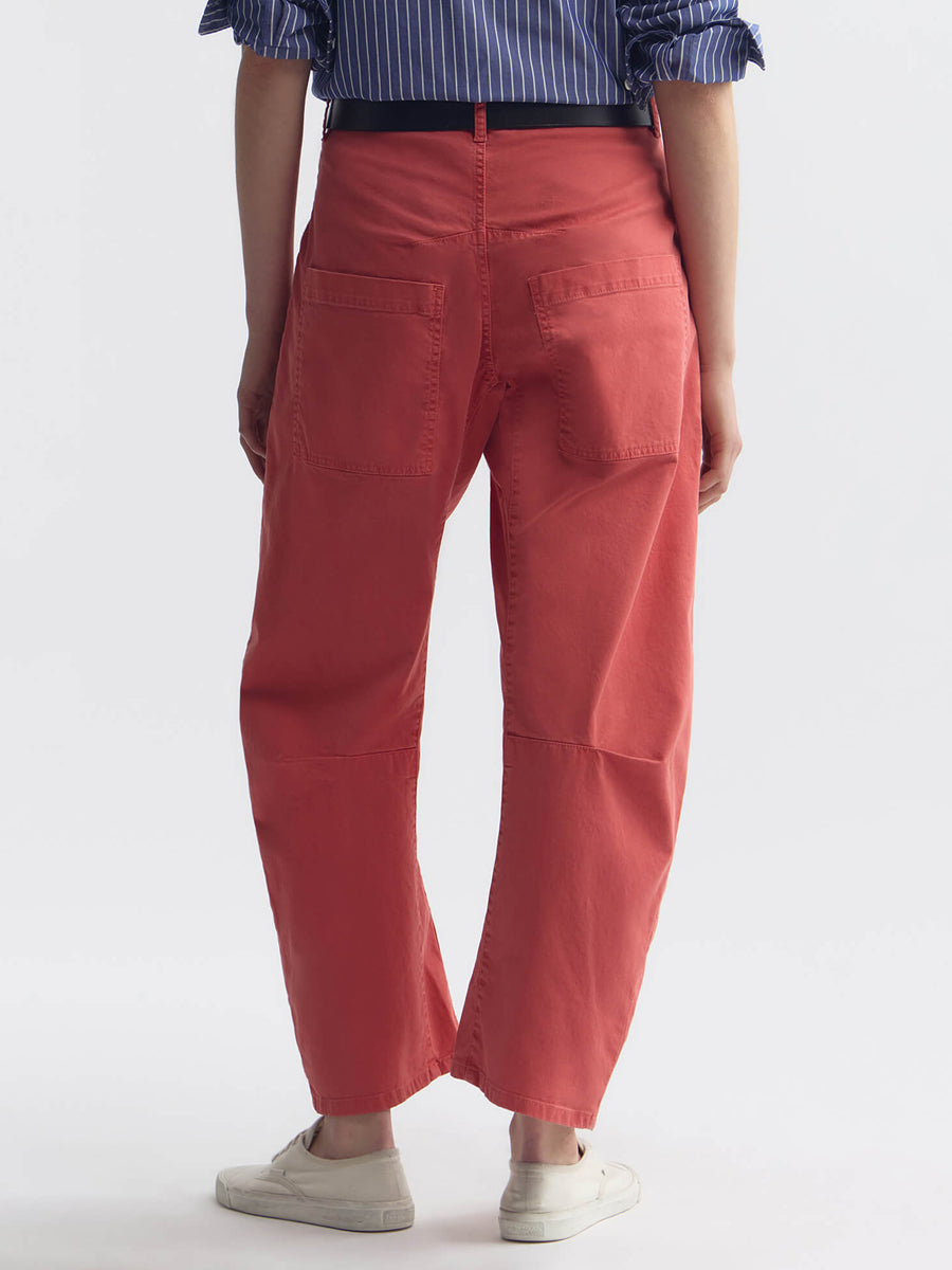 Nili Lotan Shon Pant in Vintage Faded Red Wash