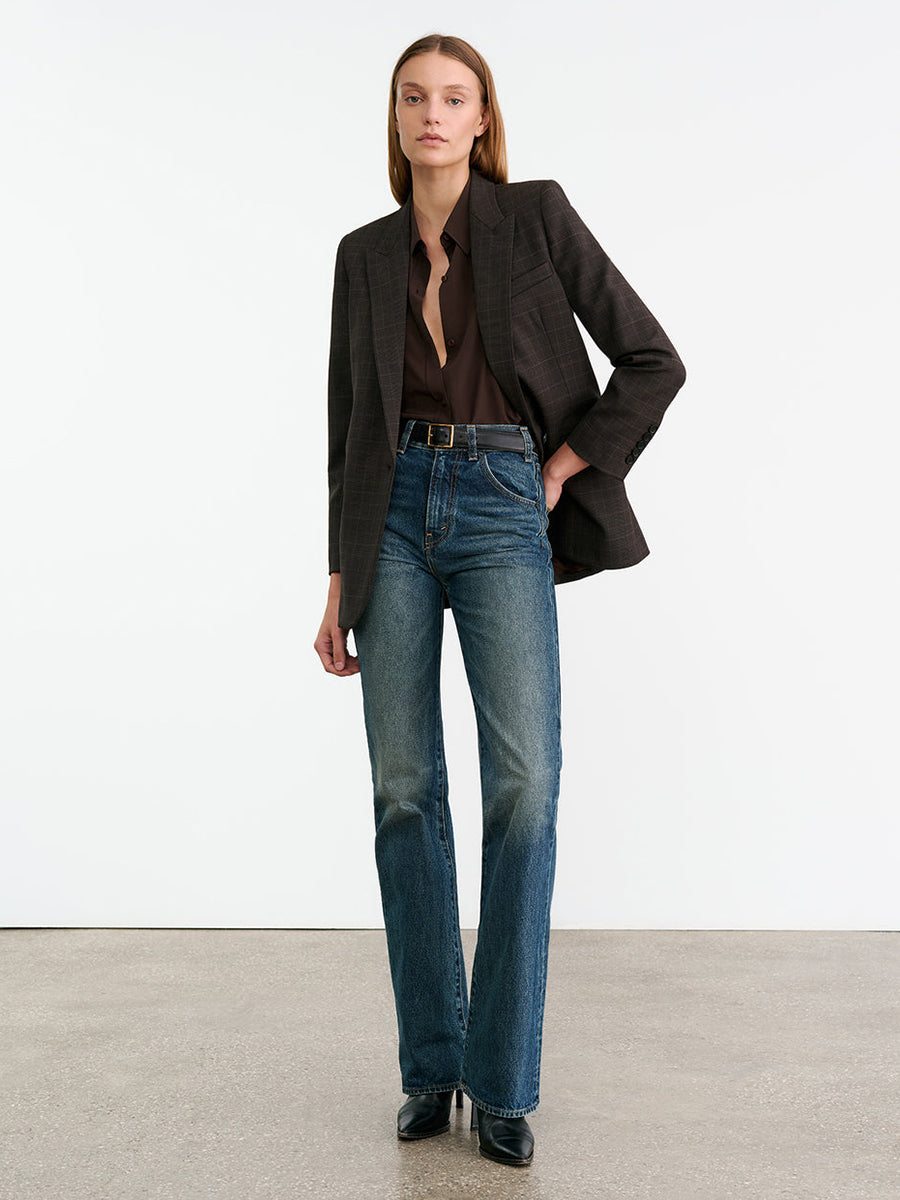 Nili Lotan Simone Silk Shirt in Chocolate Brown | Shop Now at Adam Heath In Store and Online, Western Australia