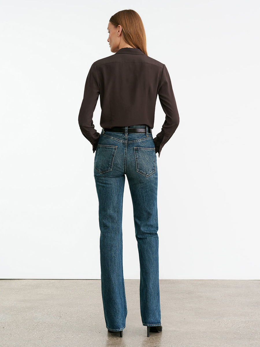 Nili Lotan Simone Silk Shirt in Chocolate Brown | Shop Now at Adam Heath In Store and Online, Western Australia