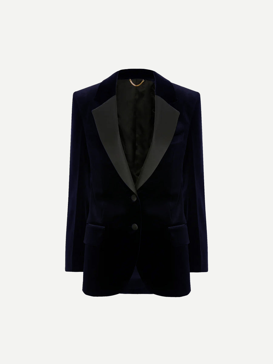 Victoria BeckhamSingle Breasted Tailored Jacket in Midnight
