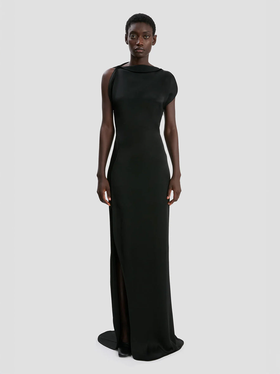 Victoria Beckham Sleeveless Cord Split Side Dress in Black