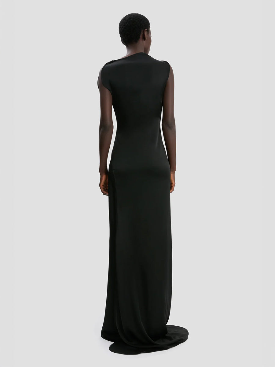 Victoria Beckham Sleeveless Cord Split Side Dress in Black
