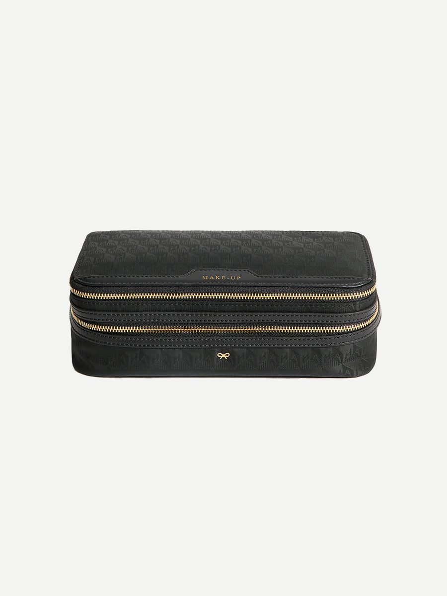 Anya Hindmarch Small Makeup Bag in AH Logo Black