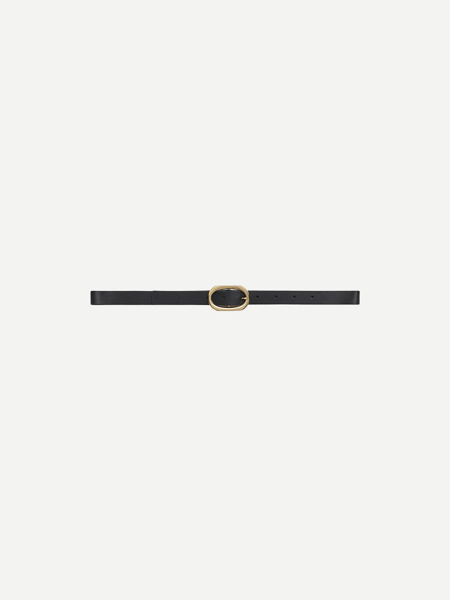 Small Signature Link Belt in Black/Gold
