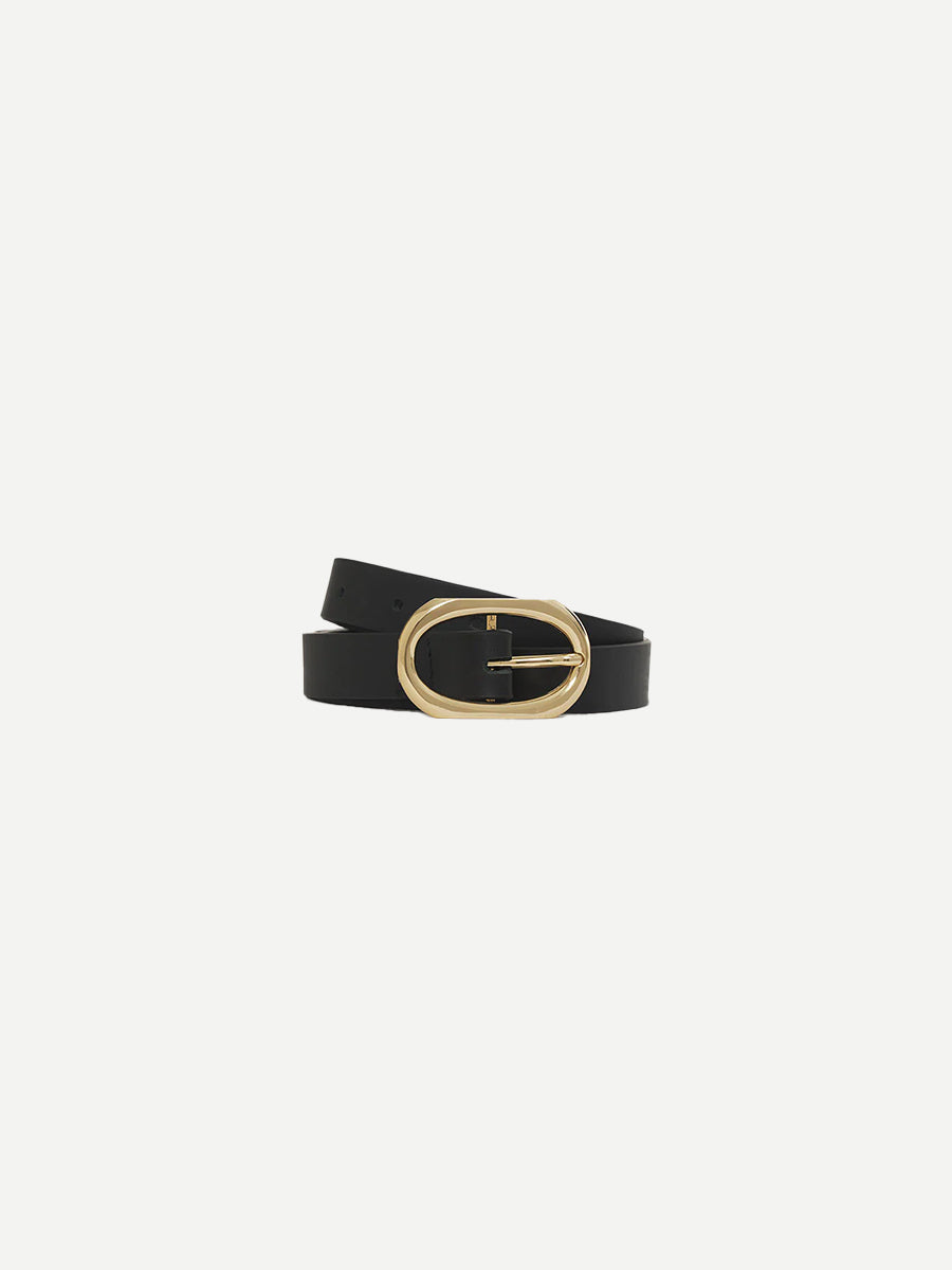 Small Signature Link Belt in Black/Gold