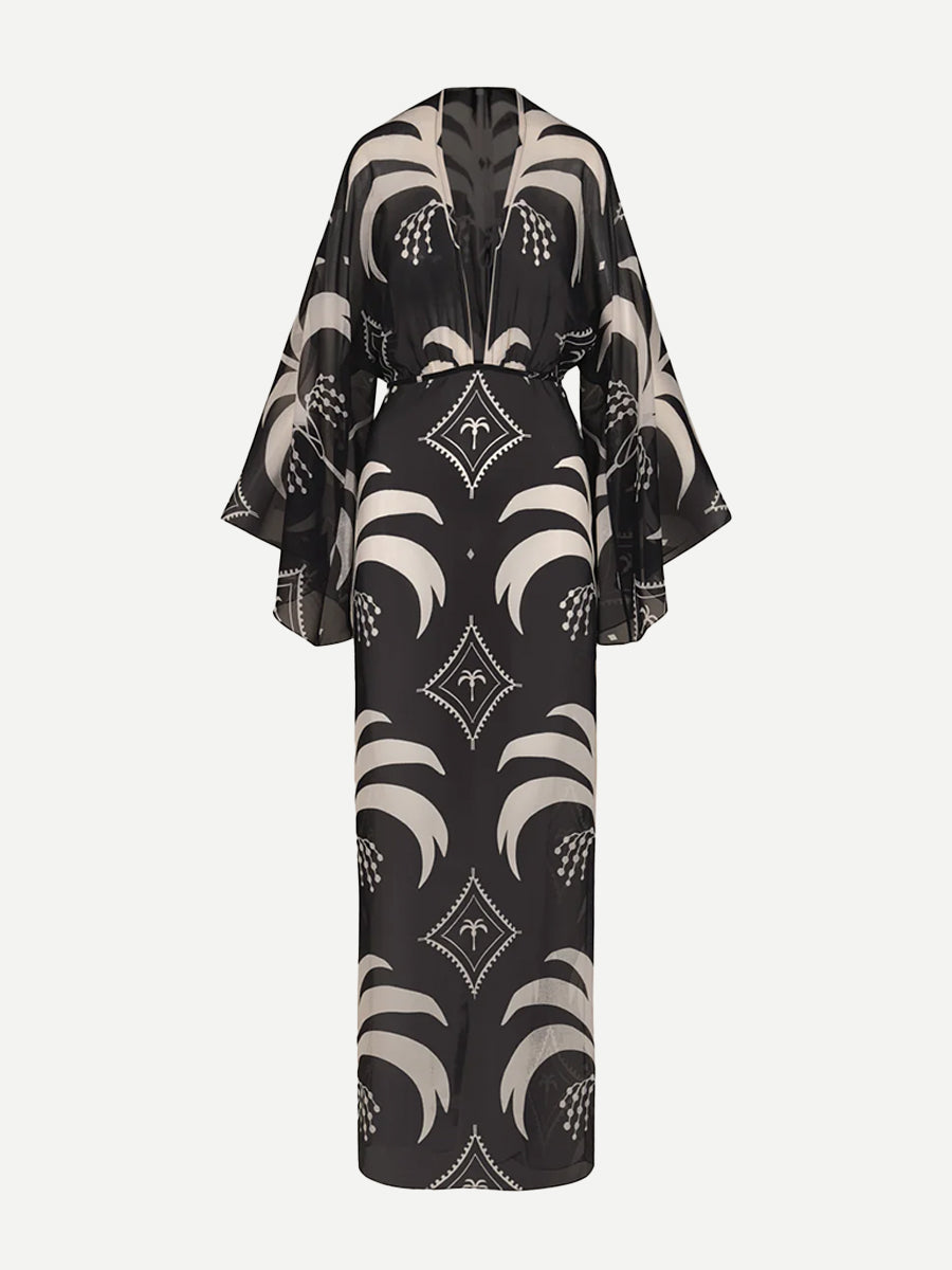 Johanna Ortiz Spiritual Healers Dress in Black/Ecru