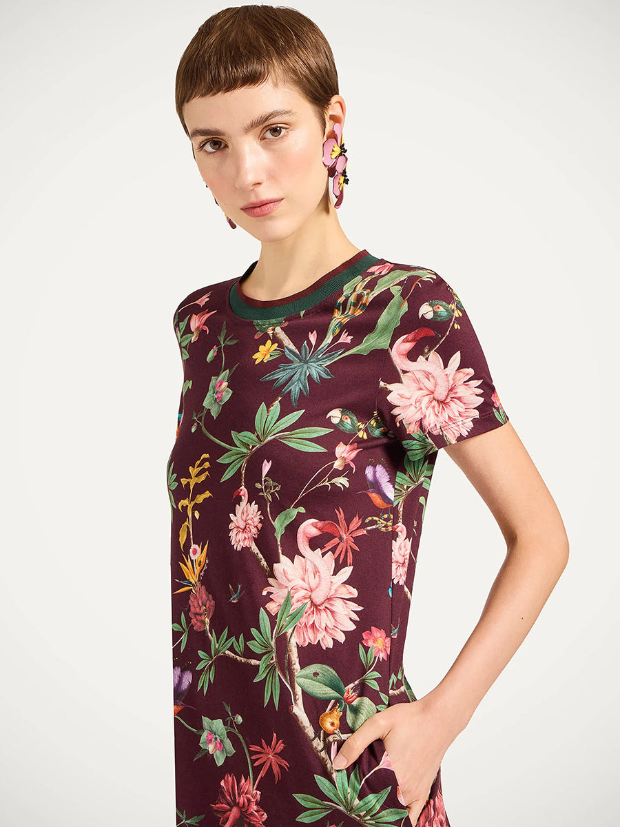 Sporty Swing Dress in Zooflora Bordeaux