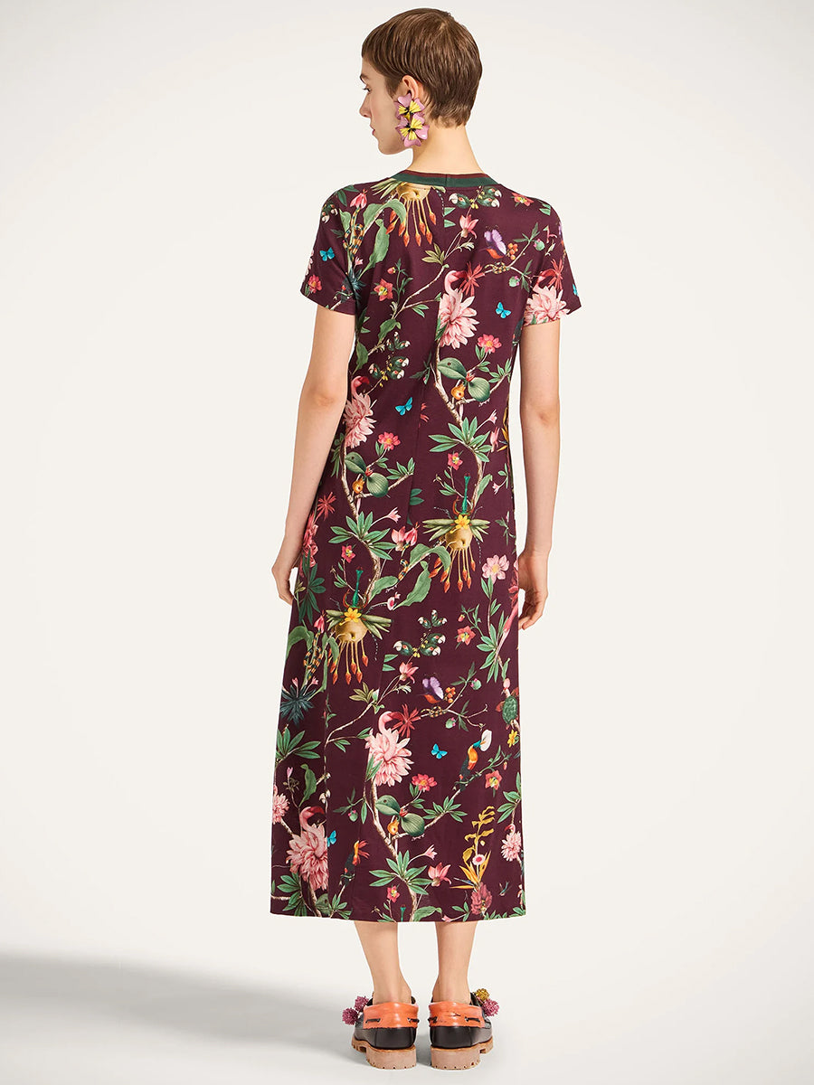 Sporty Swing Dress in Zooflora Bordeaux