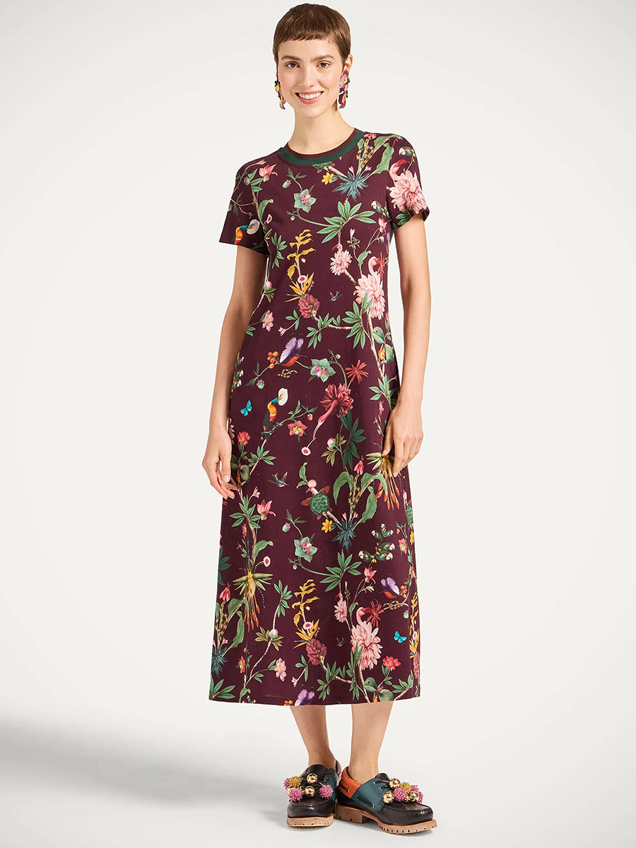 Sporty Swing Dress in Zooflora Bordeaux