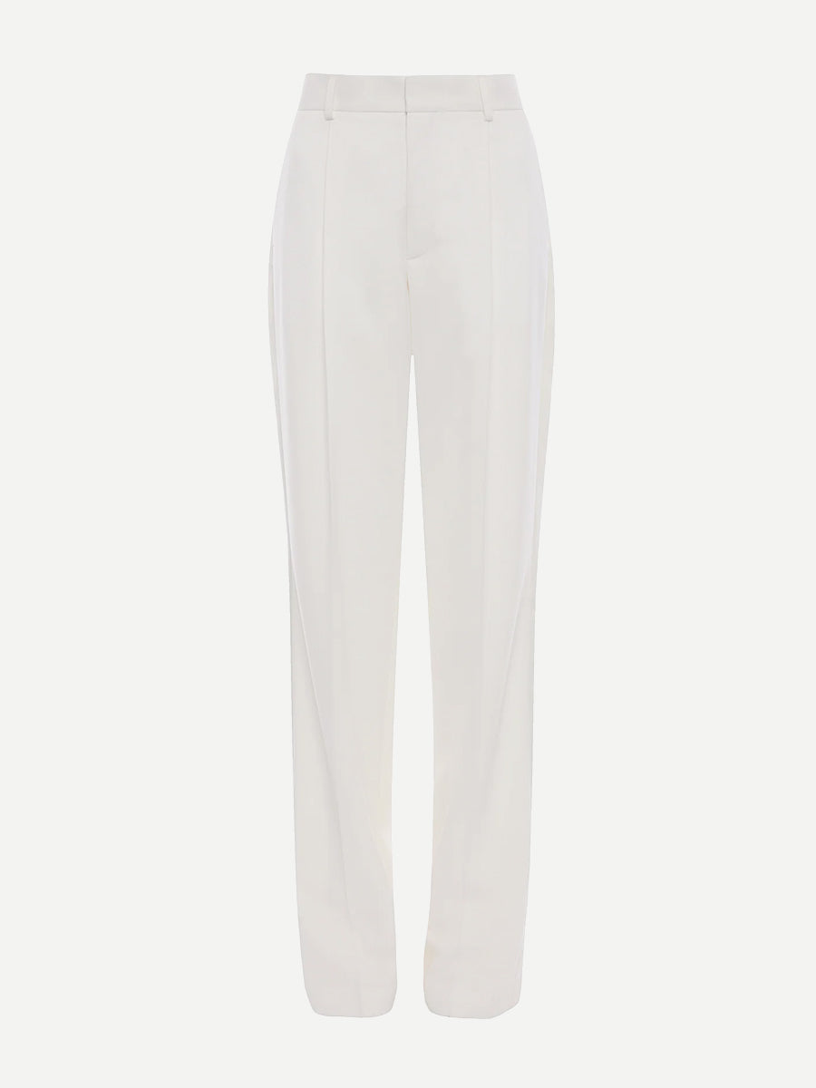 Victoria Beckham Straight Leg Tailored Trouser in Ivory