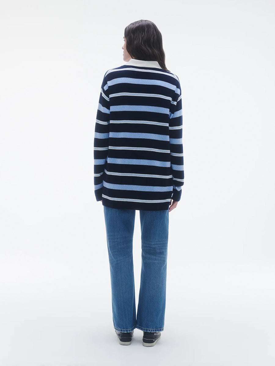 Stripe Rugby Jumper in Midnight Combo